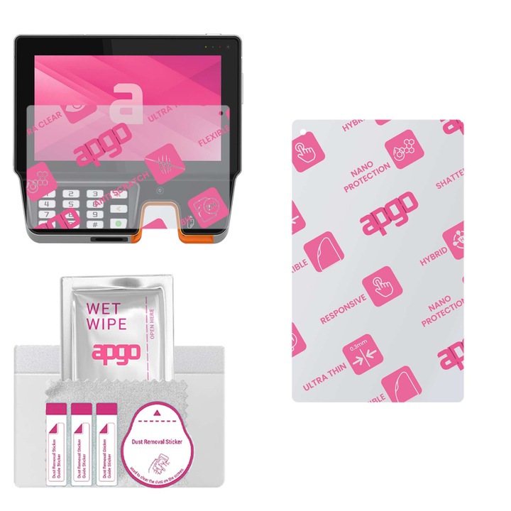 Apgo védőüveg Pax Aries 6-hoz – hibrid üveg, kijelzővédelem, fényes, rugalmas hibrid üveg, teljes ragasztóval