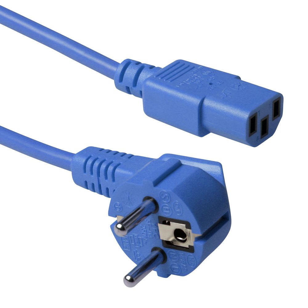 Conector de alimentare Schuko ACT, CEE 7/7, unghiular, C13 IEC
