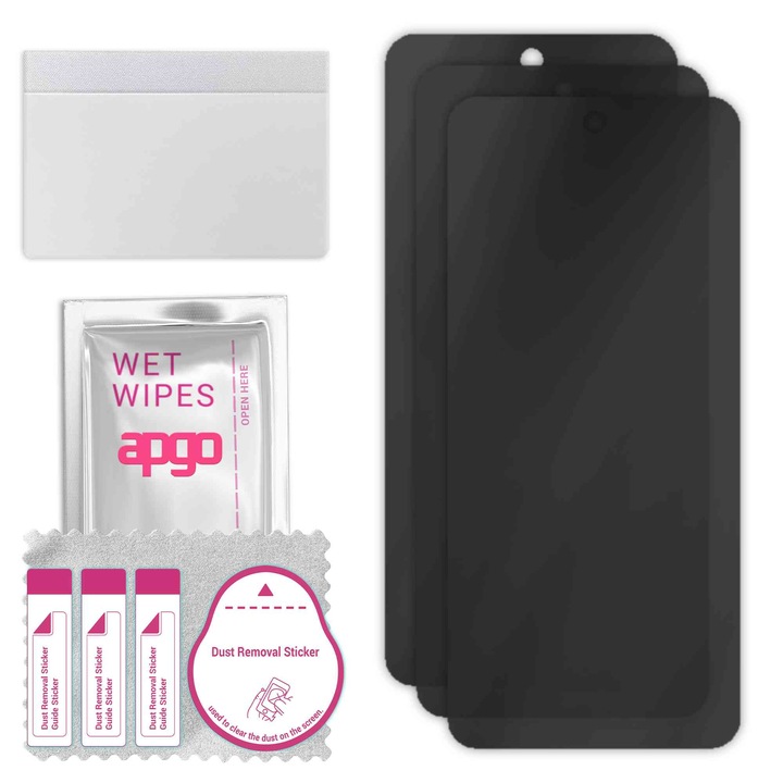 3x apgo PRIVACY защитно стъкло за LG K52 – хибридно стъкло, пълно лепило, гъвкаво стъкло