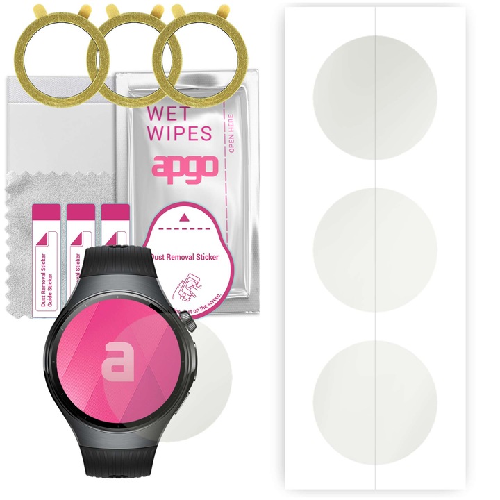 Set de 3 folii de protectie pentru ceas MATTE Huawei Watch 5 46mm – apgo, hidrogel, mate, ultra-subtire, anti-zgarieturi, protectie profesionala ecran