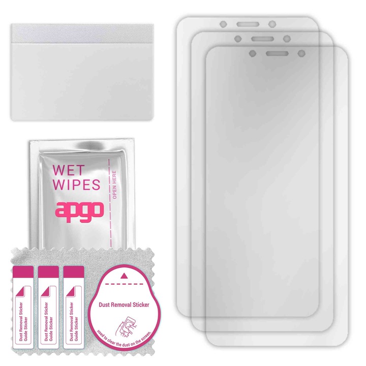 3x folie de protectie apgo pentru Xiaomi Redmi 6A – afisare completa, lucioasa, hidrogel, full glue, 5D