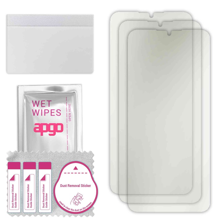 3x folie de protectie MAT MATTE apgo pentru Xiaomi Redmi 9A – autoadeziva, afisare completa, hidrogel, anti-zgarieturi, full glue, 5D