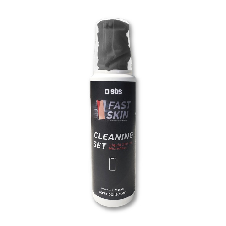 Set curatare ecrane, SBS, 250 ml, cu laveta din microfibra