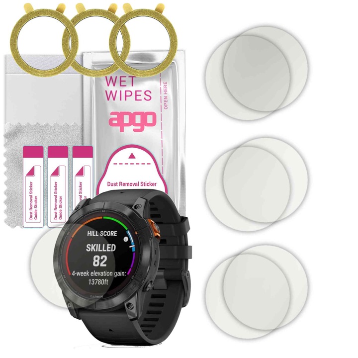 Set de 6 folii de protectie pentru ceas MATTE Garmin Fenix 7X Pro – apgo, hidrogel, mate, ultra-subtire, anti-zgarieturi, protectie profesionala ecran