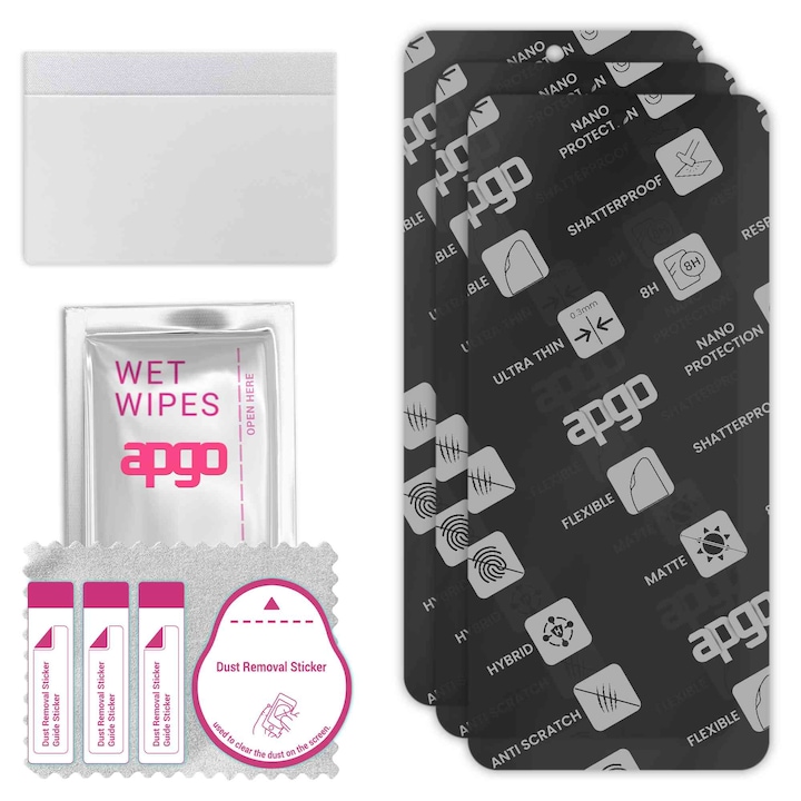 3x APGO MATTE хибридно защитно стъкло, съвместимо с HTC Desire 21 Pro 5G, гъвкаво нано стъкло, отличен заместител на закалено стъкло, устойчиво на надраскване