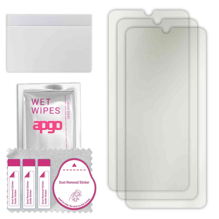 3x МАТОВ apgo протектор за екран за HTC Desire 20 Plus - самозалепващ се, цял дисплей, хидрогел, защита от надраскване, пълно лепене, 5D