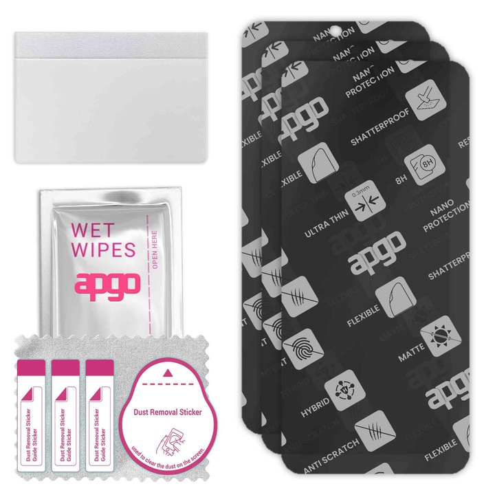 3x APGO MATTE хибридно защитно стъкло, съвместимо с Ulefone Armor 7E, гъвкаво нано стъкло, отличен заместител на закалено стъкло, устойчиво на надраскване