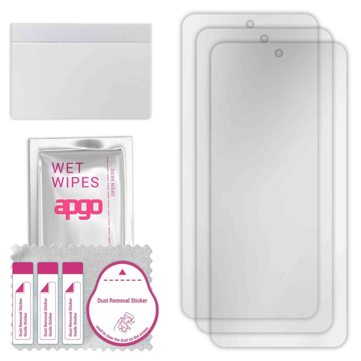 3x apgo протектор за екран за HTC Desire 21 Pro 5G - цял дисплей, гланцов, хидрогел, пълно лепило, 5D