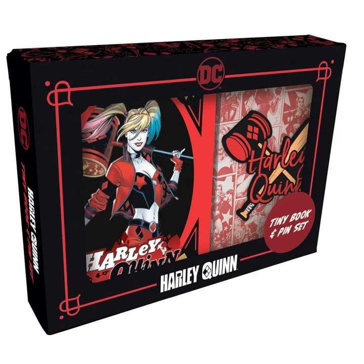 Set Carte de buzunar si Insigna Insight Comics, DC Comics, Harley Quinn, 7, 5 x 2 x 10 cm