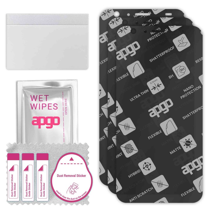 3x APGO MATTE хибридно защитно стъкло, съвместимо с Doogee BL5000, гъвкаво нано стъкло, отличен заместител на закалено стъкло, устойчиво на надраскване