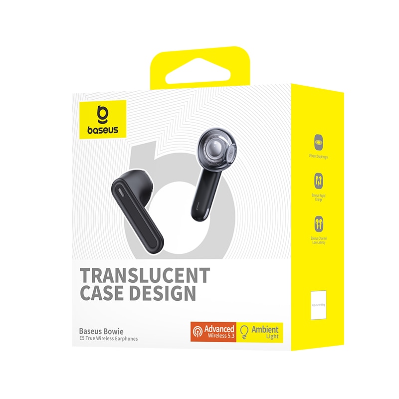 Casti wireless Baseus Bowie E5 TWS, design futurist, Bluetooth 5.3 ...