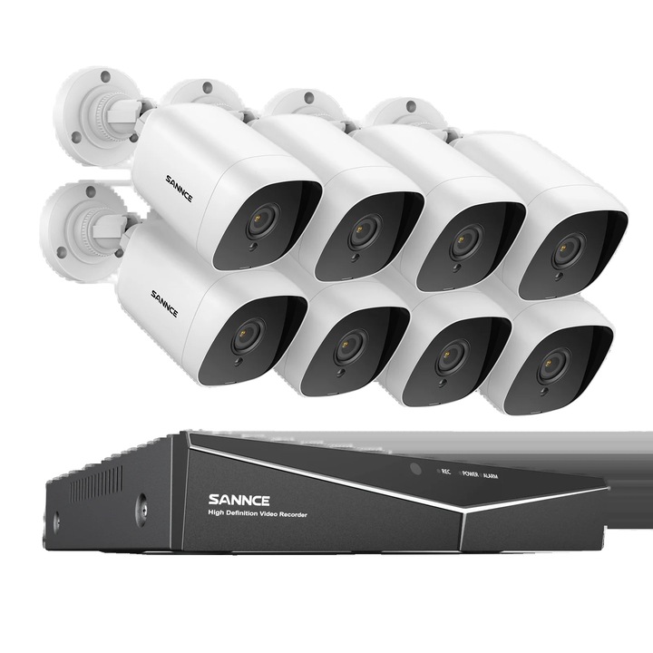 Kit Supraveghere Sannce, 5 MP, 4 Camere, Viziune Nocturna, 1T