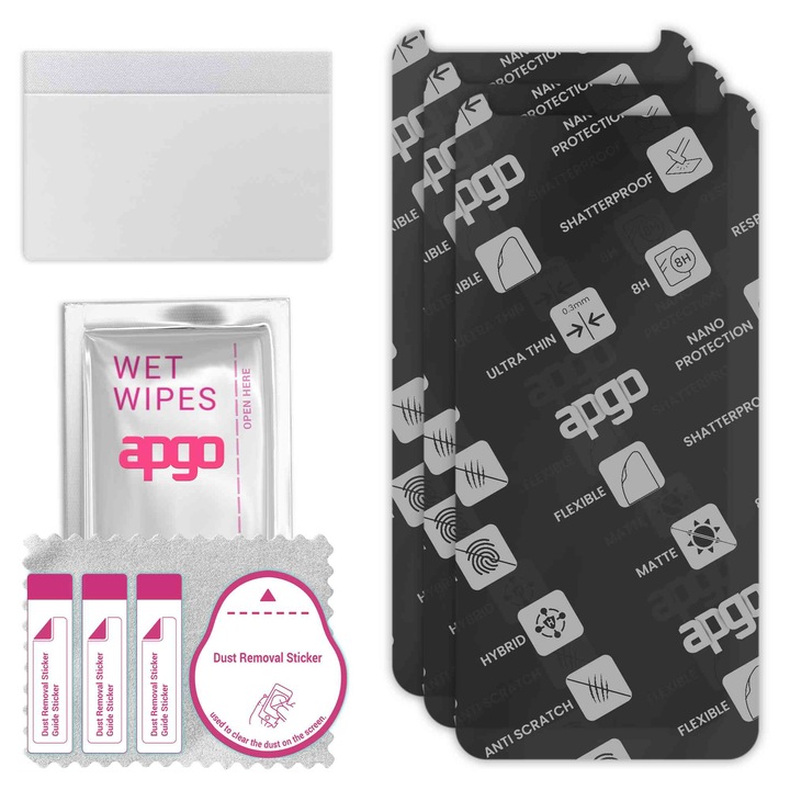 3x APGO MATTE хибридно защитно стъкло, съвместимо с Cubot J7, гъвкаво нано стъкло, отличен заместител на закалено стъкло, устойчиво на надраскване