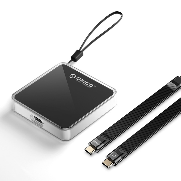 Carcasa pentru hard disk Orico AP30-G2, USB-C, 10Gb/s, suport SSD M.2 NVMe, neagra, 61.56x61.56x13.2mm