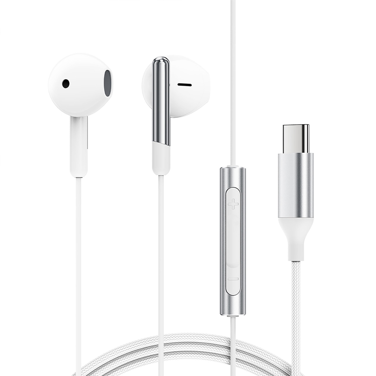 Casti Flexibile cu Fir, Half-in-ear, USB-C, Microfon, 1.2m - Acefast (L3) - White