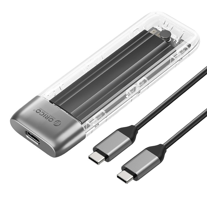 Carcasa Orico TXM2-C3, transfer 10Gb/s, transparent, 107x35x12mm