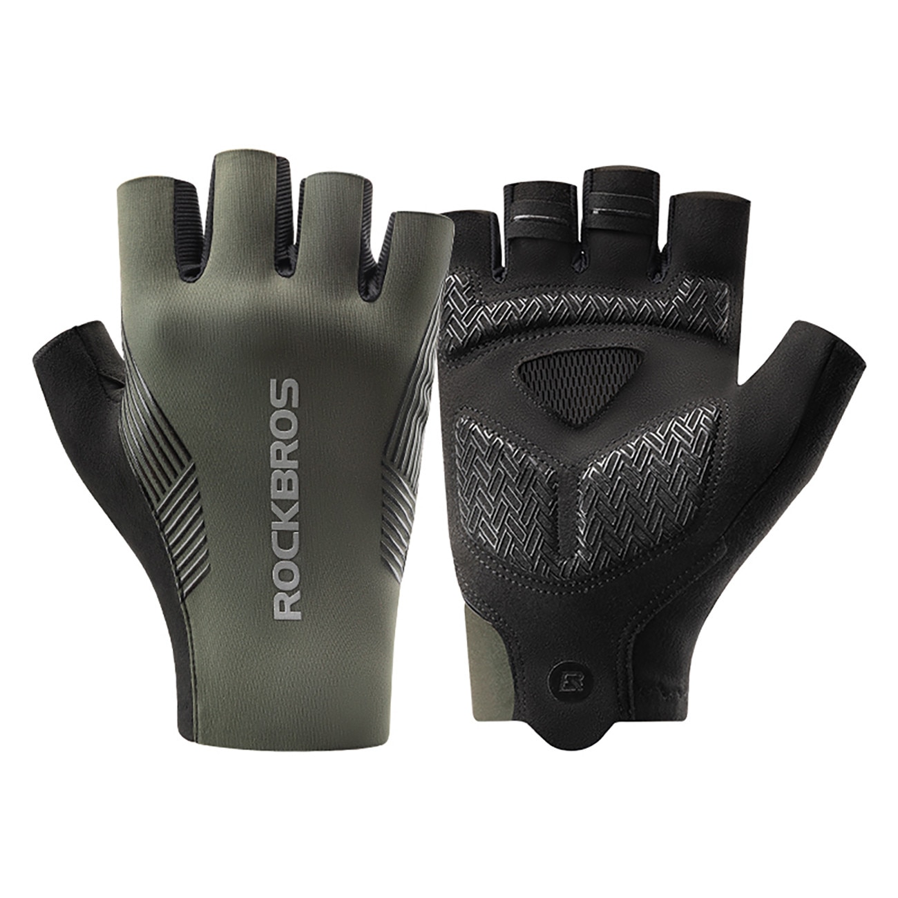 Manusi sport Rockbros, model 1622003301, scurte fara degete, verde