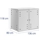 Capac cu ventilatie pentru cosuri de gunoi Uniprodo 2x240l metalica argintie 80x136x118cm