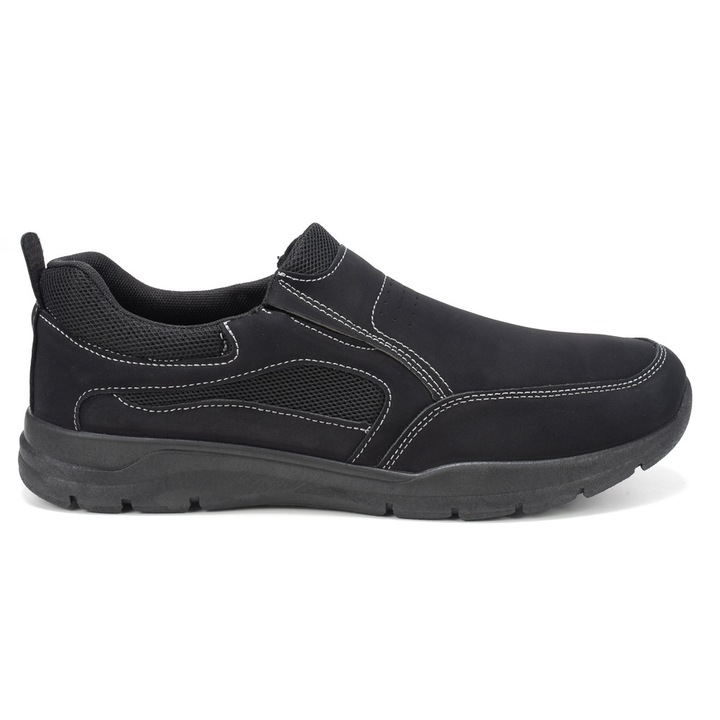 Pantofi barbatesti Permani, sport, casual, negru, piele ecologica