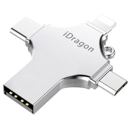Stick USB-C 64GB iUni iDragon 4 in 1 Lightning, MicroUSB, Type-C, USB, Smartphone iOS si Android