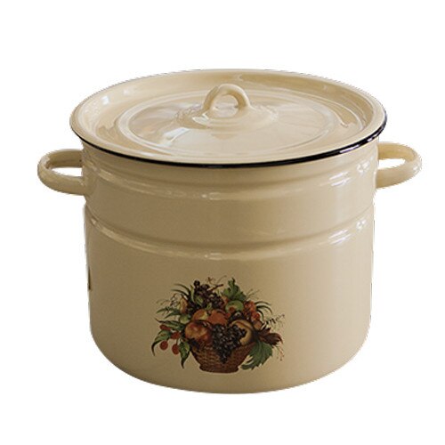 Oala emailata ruseasca cu decor 9L cu capac emaila