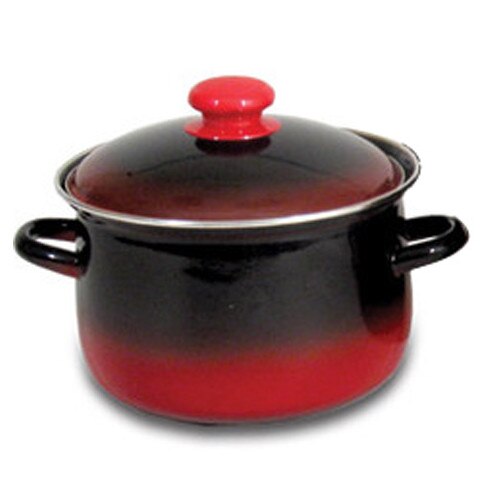 Oala emailata ruseasca KARMEN 4 L cu capac emailat