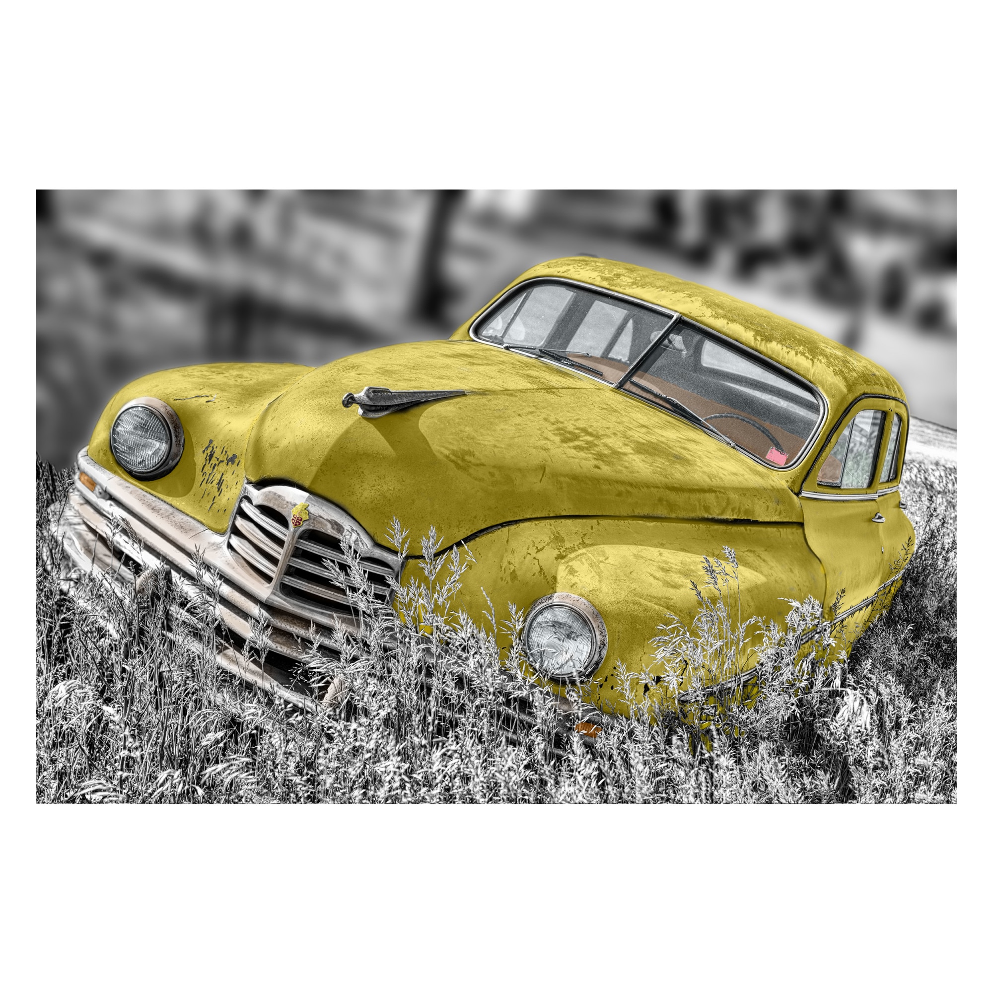 Tablou Canvas Artantida - Old car Yellow 80x60 cm