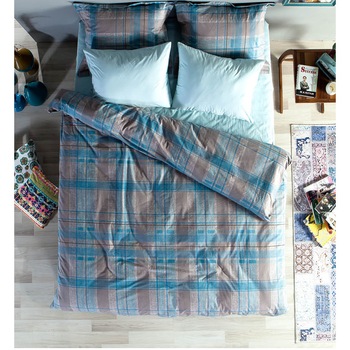 Lenjerie de pat Indivani, Ekose, double 200 x 220 cm, 100% Bumbac Lenjerie de pat Indivani, Ekose, double 200 x 220 cm, 100% Bumbac