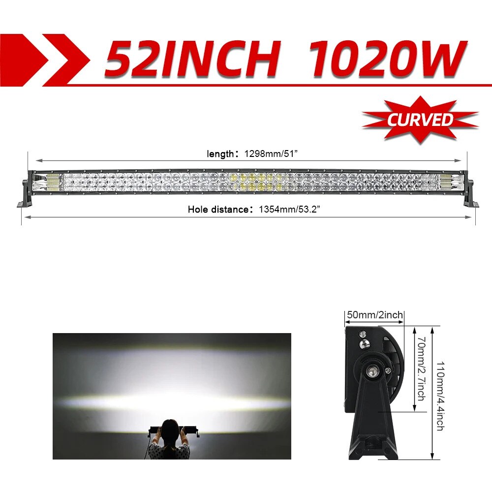 Led 52 Inches Bara LED 52 inch, Combo Beam, 6500K, IP68, fara fir - eMAG.ro