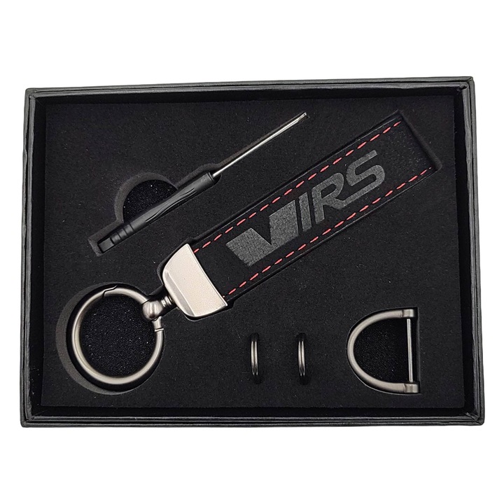 Breloc auto, ATA, Piele, Skoda VRS, Negru