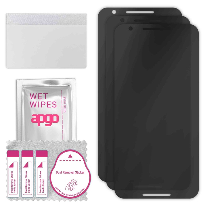 3x apgo PRIVACY защитно стъкло за HTC Desire 820 – хибридно стъкло, пълно лепило, гъвкаво стъкло
