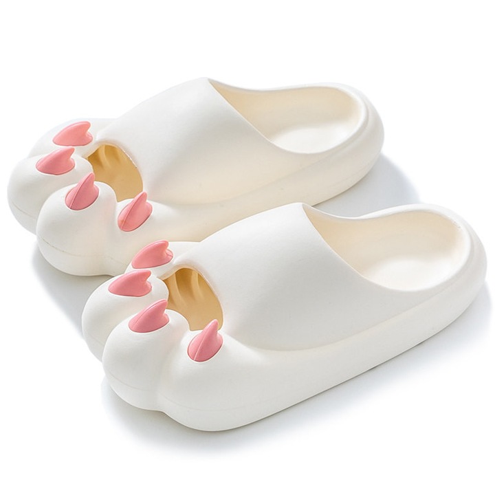 Papuci dama Claws, Permani, Spuma EVA, Alb