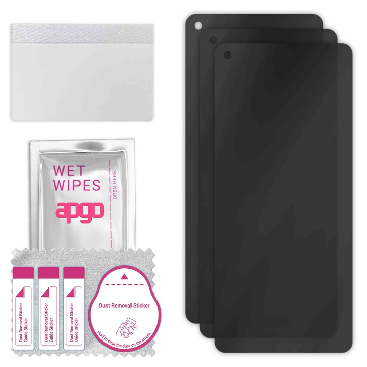 3x Sticla de protectie PRIVACY apgo pentru Oppo Reno7 SE 5G – sticla hibrid, full glue, flexible glass