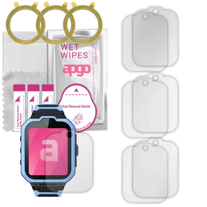 6 darabos védőfólia készlet ZTE Kids Watch K1 Pro 4G órához - apgo, biztonsági fólia, hidrogel, fényes, karcálló, professzionális képernyővédelem