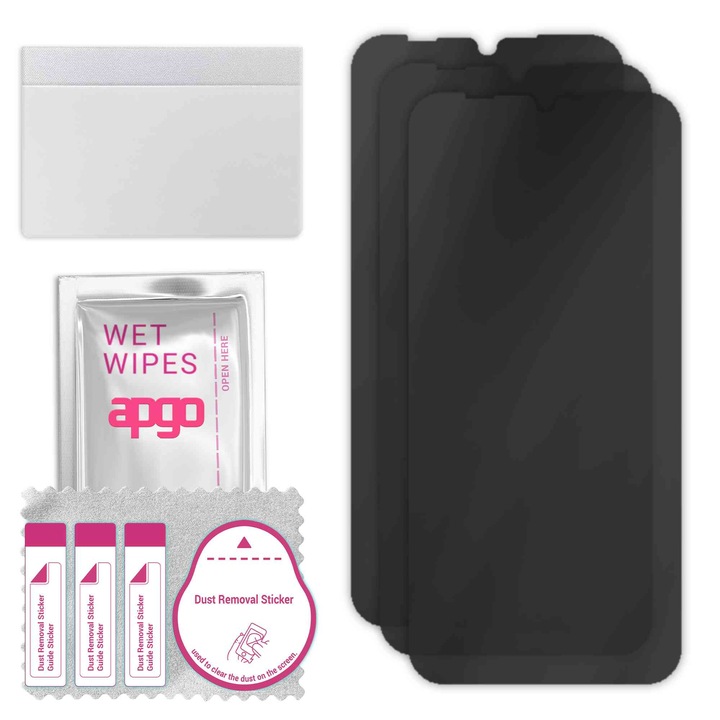 3x apgo PRIVACY защитно стъкло за Ulefone Power Armor 14 – хибридно стъкло, пълно лепило, гъвкаво стъкло