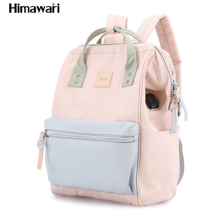 Rucsac urban, Himawari, Rezistent apa, 13.3", Roz / Albastru
