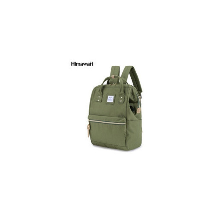 Rucsac laptop verde, Himawari, capacitate mare, impermeabil, cu port USB, 13,3"