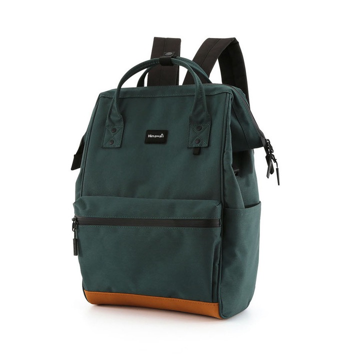 Rucsac dama, Himawari, Material rezistent, Port USB, Verde inchis