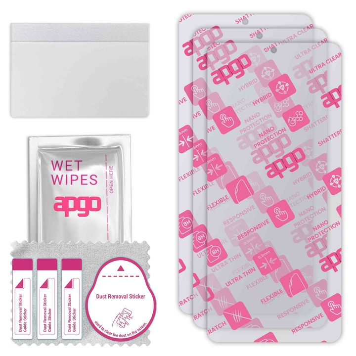 3x apgo Ultra-Clear Hybrid sticla protectoare compatibila cu Xiaomi Redmi Note 11E Pro, sticla nano flexibila, inlocuire excelenta pentru sticla temperata, rezistenta la zgarieturi