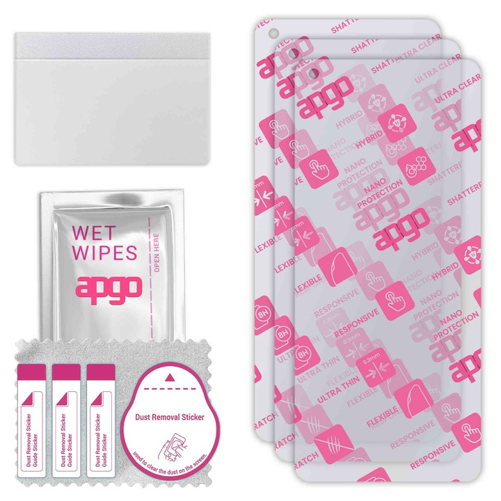 3x apgo Ultra-Clear Hybrid sticla protectoare compatibila cu Oppo Reno7 Z 5G, sticla nano flexibila, inlocuire excelenta pentru sticla temperata, rezistenta la zgarieturi