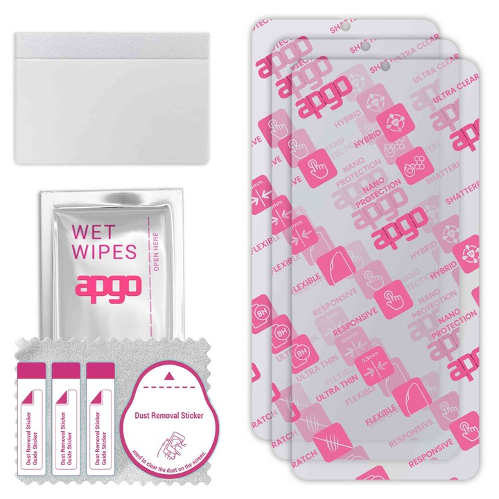 3x apgo Ultra-Clear Hybrid sticla protectoare compatibila cu Vivo T2x, sticla nano flexibila, inlocuire excelenta pentru sticla temperata, rezistenta la zgarieturi