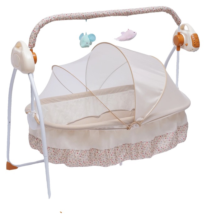 Leagan electric, leagan reglabil cu 5 viteze, potrivit pentru 0-18 luni, kaki