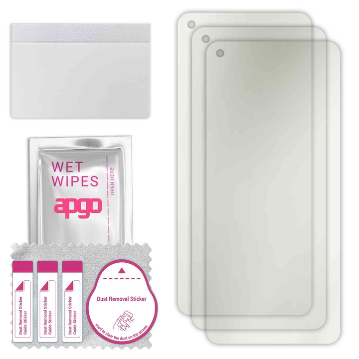 3x folie de protectie MAT MATTE apgo pentru Oppo Reno8 Lite 5G – autoadeziva, afisare completa, hidrogel, anti-zgarieturi, full glue, 5D