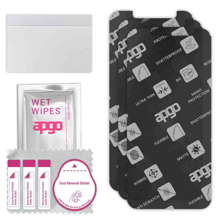 3x APGO MATTE хибридно защитно стъкло, съвместимо с Ulefone Power Armor 16 Pro, гъвкаво нано стъкло, отличен заместител на закалено стъкло, устойчиво на надраскване