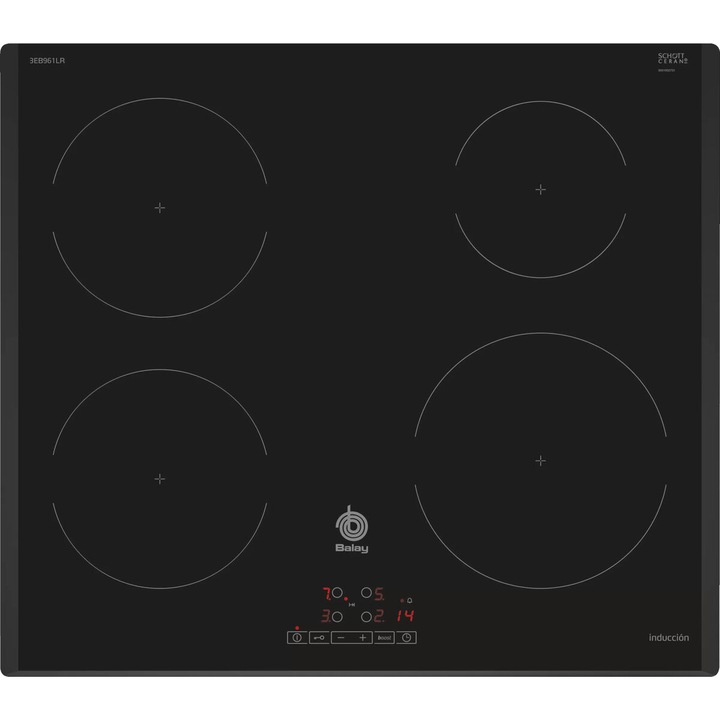 Plita cu inductie Balay 3EB961LR 60 cm 7400 W, negru