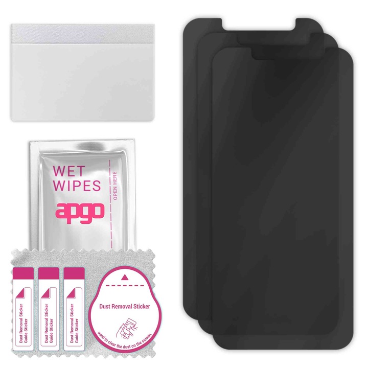 3x apgo PRIVACY защитно стъкло за Ulefone Power Armor 16 Pro – хибридно стъкло, пълно лепило, гъвкаво стъкло