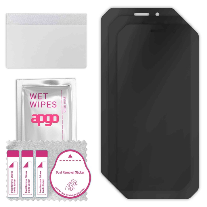 3x apgo PRIVACY защитно стъкло за Doogee S51 – хибридно стъкло, пълно лепило, гъвкаво стъкло