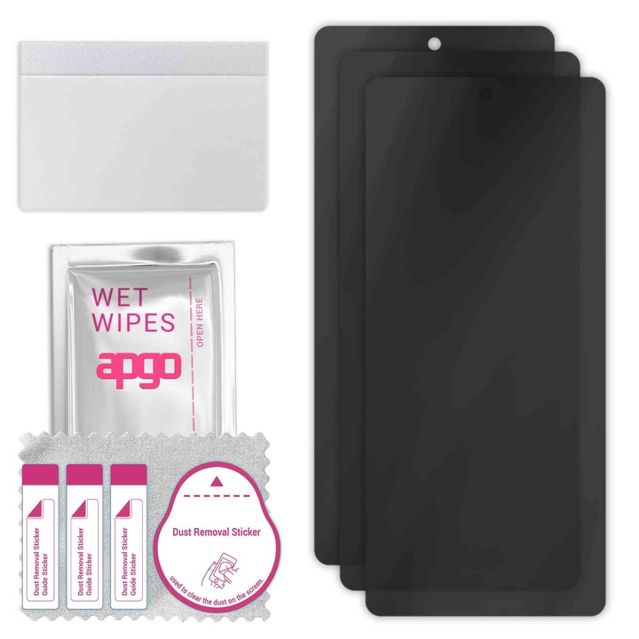 3x apgo PRIVACY защитно стъкло за Ulefone Power Armor 19 – хибридно стъкло, пълно лепило, гъвкаво стъкло