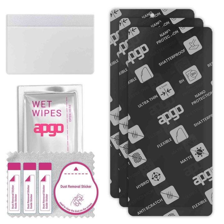 3x APGO MATTE хибридно защитно стъкло, съвместимо с Ulefone Power Armor 19, гъвкаво нано стъкло, отличен заместител на закалено стъкло, устойчиво на надраскване