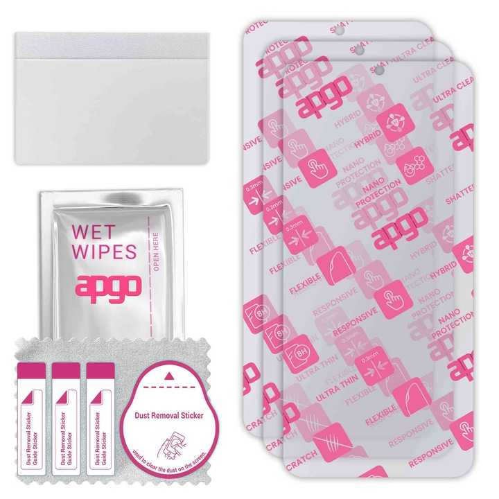 3x apgo Ultra-Clear Hybrid sticla protectoare compatibila cu Realme V30T, sticla nano flexibila, inlocuire excelenta pentru sticla temperata, rezistenta la zgarieturi